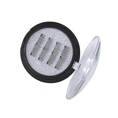 

HUAPAN 1pair 3D Magnetic Fiber Fake Eyelashes Handmade Magnet False Eyelash