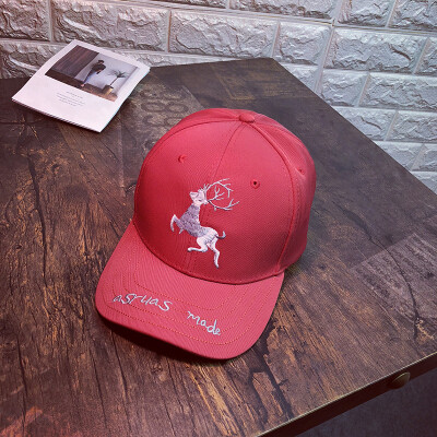 

Korean Hat Female SpringSummer Baseball Hat Harajuku Street Tide Male Cap Cartoon Deer Letter Hip Hop Hat Sun Hat