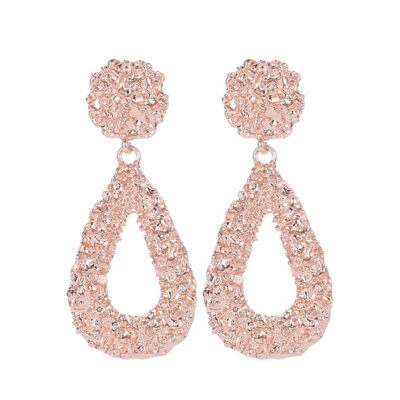 

Bohemia Women Geometric Emboss Hollow Teardrop Dangle Stud Earrings Jewelry Gift
