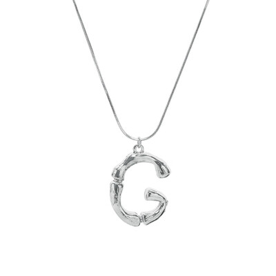 

Silvery Initial Letters Necklace Women Color Chain 2018 Fashion Long Necklaces Big Pendant Statement Necklace Collier Femme
