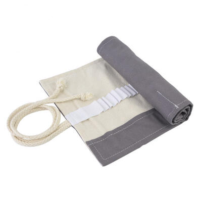 

Greensen 36 Holes Grey Large Capacity Watercolor Pen Bag Canvas Pencil Case School Supplies