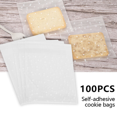

100pcs Frosted Candy Cookie Chocolate Bag Christmas Gift Bags Plastic Packaging Self Adhesive Cristmas Decoration Wrapping