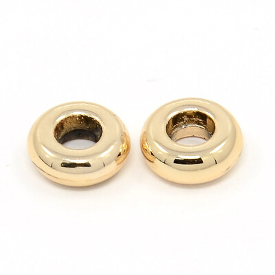 

Nickel Free & Lead Free Unfading Golden Alloy European Beads Large Hole Rondelle Beads 9x4mm Hole 4mm