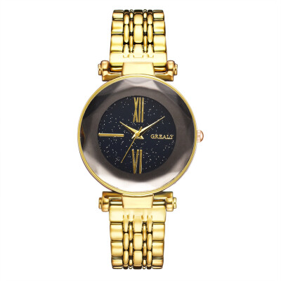 

Luxury Women Watches Geometric Surface Dial Ladies Quartz Wristwatch Starry Sky Alloy Strap Clock Dress Zegarki Damskie