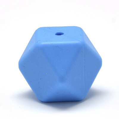 

Food Grade Environmental Silicone Beads Chewing Beads For Teethers DIY Nursing Necklaces Making Faceted Cube DeepSkyBlue 17x1