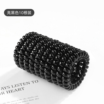 

Nika NIKA telephone line hair ring hair rope high elastic black rubber band large 10