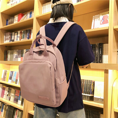 

Hong Kong style schoolbag female Korean version high school ins venereal ulzzang retro backpack female double shoulder bag girl st