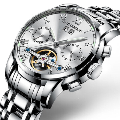 

Man Automatic mechanical watch Business affairs Noctilucent Wrist watch Waterproof steel strip Calendar watch