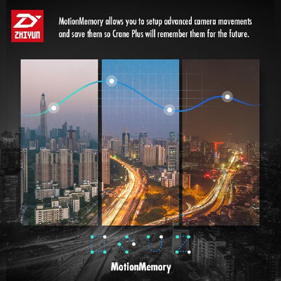 

Zhiyun Crane Plus 3 Axis Handheld Gimbal Stabilizer 2500g Payload Support Long Exposure Time Lapse MotionMemory Object Tracking Wi