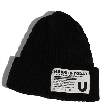 

Woolen hat lady autumn&winter Korean version 100 knitted hats student couples thicken&keep warm cold hats mens tide