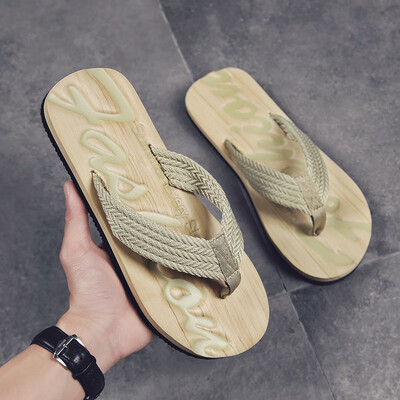 

Flip-flops summer new Korean version of the trend personality mens beach male drag sandals&slippers students folder toe slippers