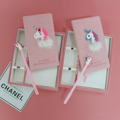 

Creative gifts pink girl heart notebook couples flamingos chronicle account book students stationery gift box