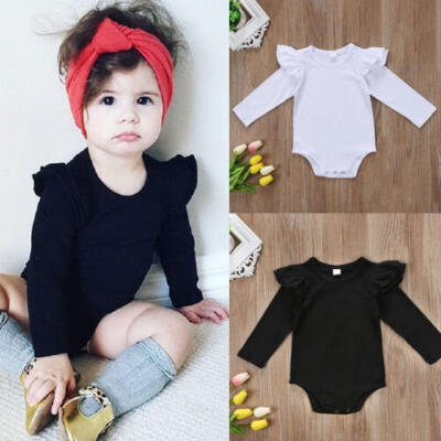 

US Newborn Toddler Baby Girl Long Sleeve Bodysuit Romper Jumpsuit Outfit Clothes