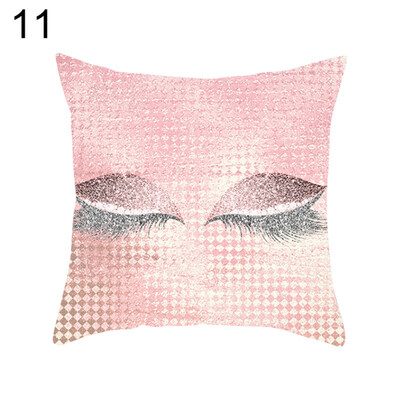 

Eyelash Print Pillow Case Sofa Waist Throw Cushion Cover Home Office Decoration