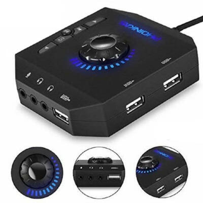 

USB Hubs Audio Adapter External Stereo Sound Card With 35mm Headphone And Micro