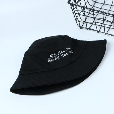 

Hat female spring&summer fashion sun hat letters embroidered fisherman hat students travel leisure Joker Sun Hat