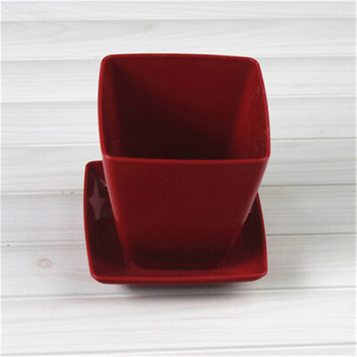 

Gobestart Mini Square Plastic Plant Flower Pot Garden Home Office Decor NurseryVA