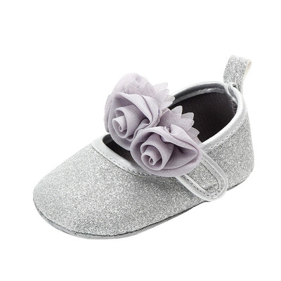 

Newborn Toddler Baby Girls Floral Bling First Walkers Soft Sole Shoes
