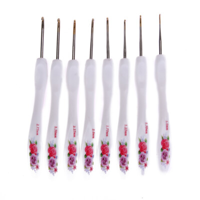 

Soft Handle 8pcs Flowers Aluminium Crochet Hooks Knitting Needls Set