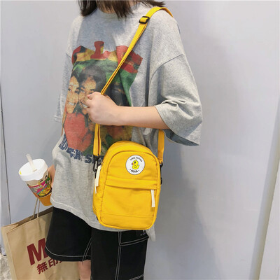 

New small bag canvas bag women single - shoulder bag slant bag college students with small freshness feeling young girl ins