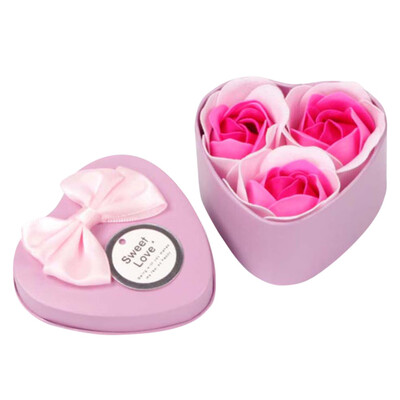 

Gobestart 3Pcs Heart Scented Bath Body Petal Rose Flower Soap Wedding Decoration Gift Blue