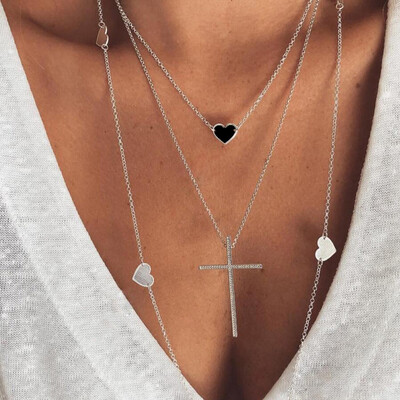 

Multi Layer Shell Pendant Necklace For Women Gold Chain Necklace Crystal Choker Necklaces Summer Bohemian Best Friend Jewelry