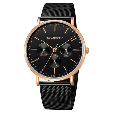 

Gobestart Fashion Mens Watch Slim Mesh Steel Waterproof Minimalist Wrist Watches