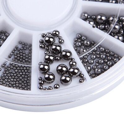 

Toponeto 3D Nail Art Deco Silver Metal Materials Beads Wheel