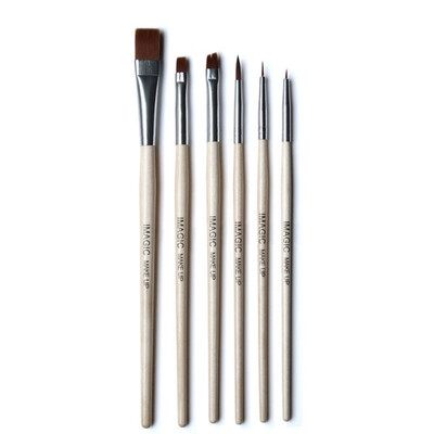 

1 Set Of 6 Pieces High Quality Multi-purpose Human Face Cover Brush Makeup Tool Synthetic Hair Artist Oil Watercolor