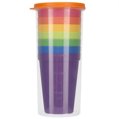 

Greensen 7PCS Break-Resistant Reusable PP Cups Rainbow Dishwasher Safe Plastic Tumblers