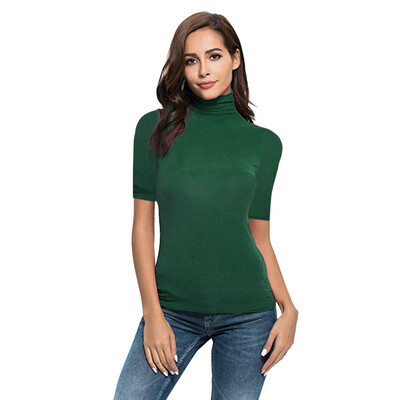 

Nomeni Womens Summer Short Sleeve Letter Turtleneck Tops Tee Shirt Top Blouse