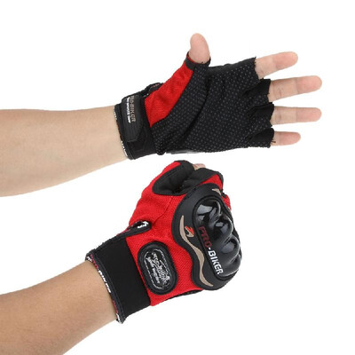 

Men Motorcycle Bike Bicycle Half Finger Anti Slip 3D Hard Shell Protective Cycling Riding Racing Gloves