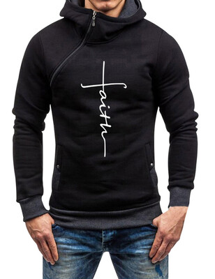

Men Faith Pullover Christian Sweater Hooded Hoodie Inspirational Sweatshirt Tops