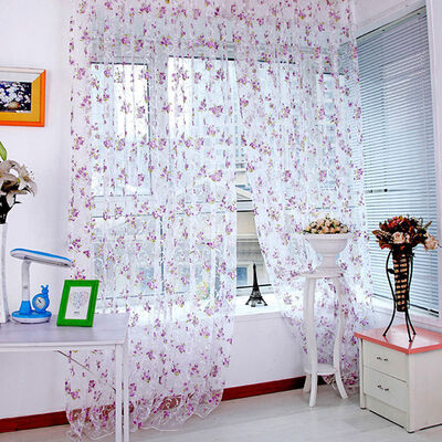 

The Best Price For Floral Scarfs Sheer Voile Door Window Curtain Drapes Panel Valances Multi-Colors