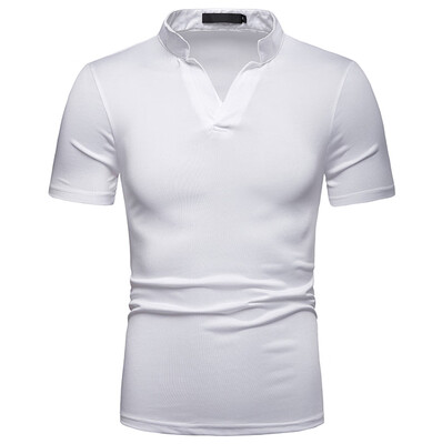 

Toponeto Mens Fashion Summer Solid T Shirt Leaf Short Sleeve Tops Casual Open Shirts