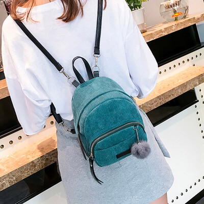 

Tailored Girl Hairball Corduroy School Bag Student Backpack Satchel Travel Shoulder Bag