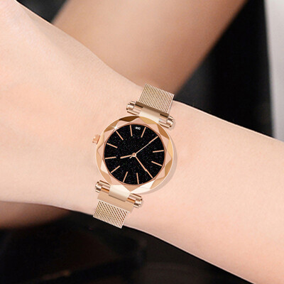 

RM Starry Sky Rhinestone Magnetic Band Strap Round Dial Quartz Women Wrist Watch