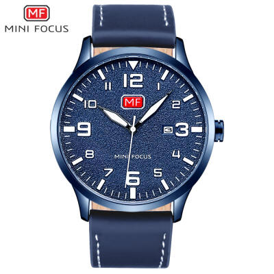 

MINI FOCUS Mens Watch Sports Multifunction Alloy Quartz Watches Calendar Waterproof Leather Belt MF0158G