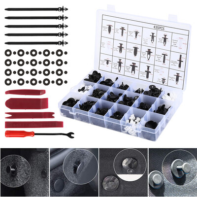 

435PCS Car Body Push Pin Rivet Fastener Trim Moulding Clip Screwdriver Removal Tool