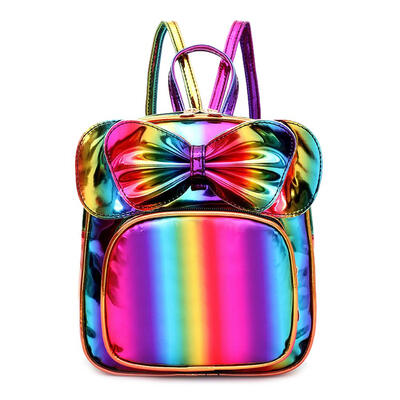 

Cute Girls Laser Bowknot Decor Backpacks Women Small School Bags Knapsack