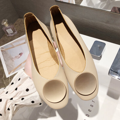 

Bean shoes Korean version hundred lap college flat bottom round buckle shoes chic fairy gentle shoes summe