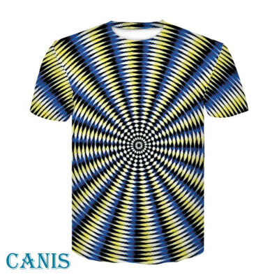 

3D Optical illusion T-Shirt Swirl Print Men Women Short Sleeve Tee Tops Summer