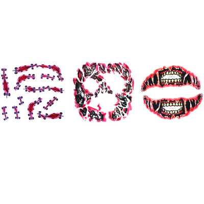 

6pcsset Horror Face Eye Temporary Tattoo Stickers for Haunted House Halloween Party Masquerade Prank Makeup Decorations Props