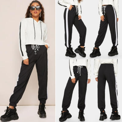 

Women High Waist Side Striped Stretch Leggings Jeggings Ladies Pants Trousers