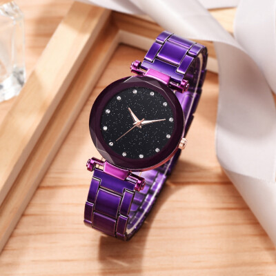 

RM Fashion Simple Star Sky Multi Faceted Bump Dial Ladies Steel Belt Quartz Watch