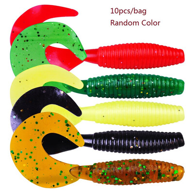 

Artificial Fishing Silicone Worm 10pcsBag Soft Rubber floating bait Pesca carp Fishing Lure