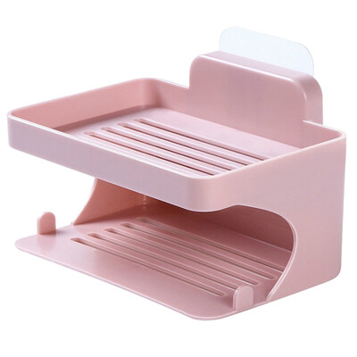 

〖Follure〗Double Deck Soap Rack Bathroom Trace Free Viscose Soap Drip Rack No Perforation