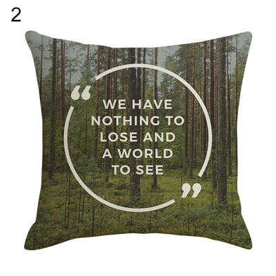 

Wisdom Letters Phrase Pillow Case Linen Cushion Cover Sofa Bedroom Car Decor