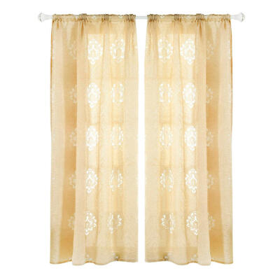 

Totem Cut Flower Bubble Print Window Blinds Drapes Half Blackout Curtains
