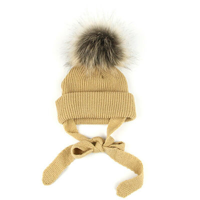 

Fashion Winter Outdoor Ski Earmuffs Knit Hat Childrens Hair Ball Knit Hat